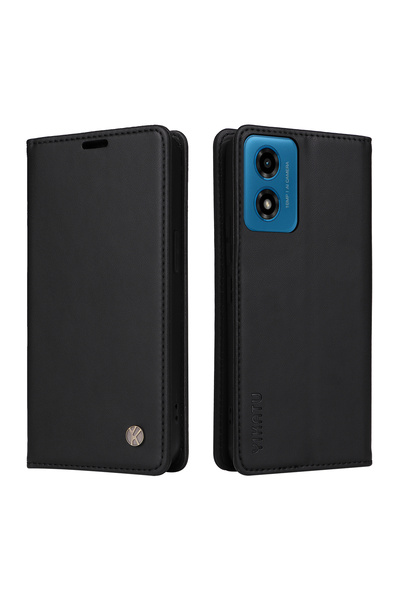 Choice4 Motorola Moto G24 BK Magnetic Leather Wallet Flip Cover Case for Moto...