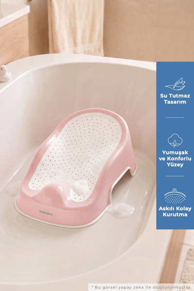 Babyjem Soft Banyo Desteği Bebek Yıkama Yardımcısı Soft Pembe