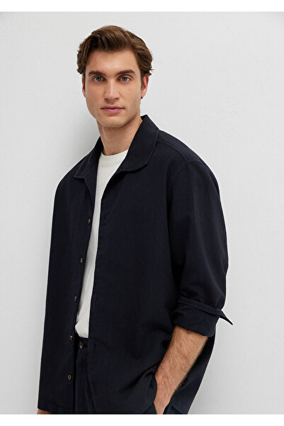 Mavi Linen Blend Navy Blue Shirt Loose Fit / Relaxed Fit 0212133-70489