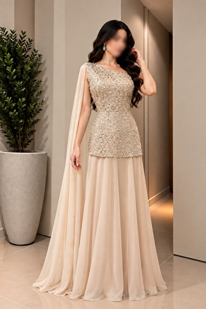 GORI FASHION فستان سهرة ترتر راقي جزار دبل كلوش