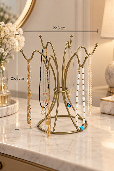 Edora Home Mat Gold Takı Standı Kolye Bileklik Tesbihlik Düzenleyici Paslanma...