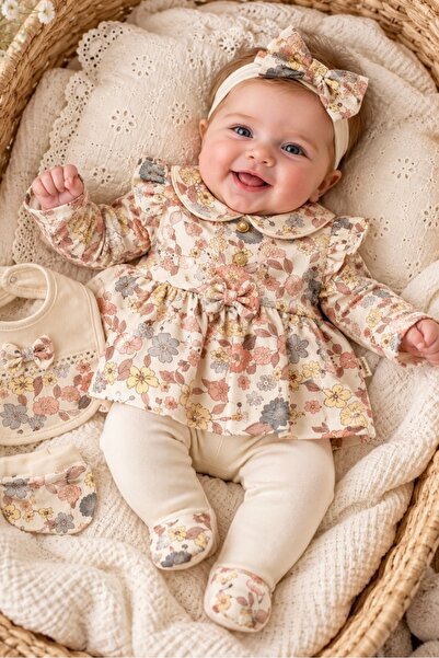 Cherub Baby طقم خروج من المستشفى للمولودة حديثاً، مكوّن من 5 قطع، بنقشة زهور ...