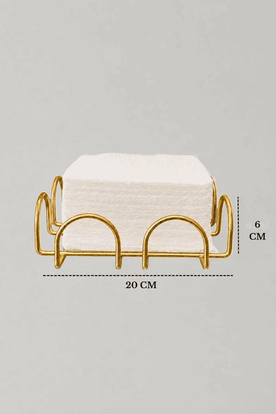Edora Home 3-Piece Shiny Gold Napkin Holder Towel Holder Set Black Color Stainless Steel Kitchen Serving Presentation Set