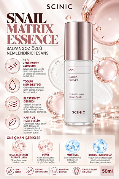 SCINIC Snail Matrix Salyangoz Özlü Nemlendirici Esans 50 ml