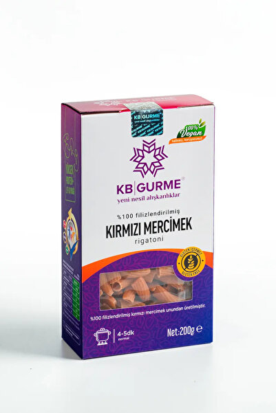 Kbgurme Glutensiz & Vegan Filizlendirilmiş Kırmızı Mercimek Makarna Rigatoni ...
