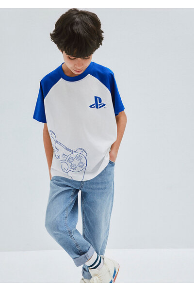 Mavi Playstation Printed Ecru T-Shirt Oversize / Wide Cut 6610451-70057