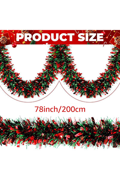 Choice MULTI Christmas Garland Decorations,Xams Greenery Tinsel Stems Soft Tw...