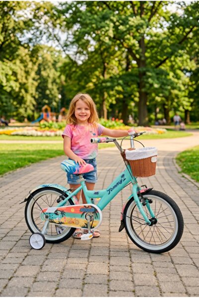 TommyBike 16 Jant Bisiklet Hawaii Hasır Sepetli, Deri Elcikli Çocuk Bisikleti...