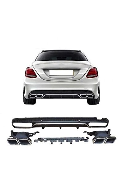 autogp Mercedes W205 c63 arka tampon difüzörü ve egzoz ucu seti amg 2014+