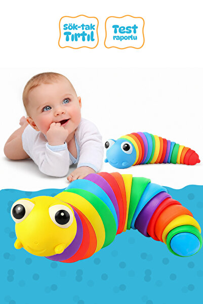 Circle Toys Kıvrılabilen Renkli Tırtıl - Stres Giderici ve Motor Gelişimi Des...