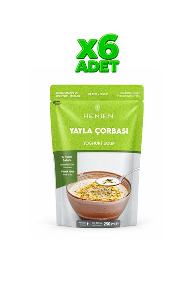 henien Hazır Yayla Çorbası - Pratik Ev Lezzetinde Çorba 250 ml x 6 Adet