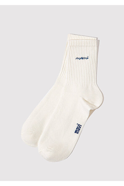 Mavi Logo Embroidered Ecru Socks 1913235-620