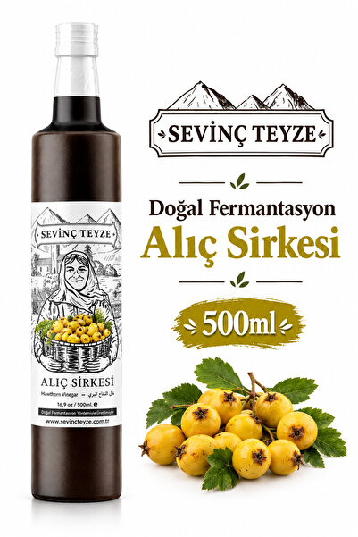 Organik Teyze Sevinç Teyze Alıç Sirkesi 500ml - Doğal Fermantasyon, Katkısız,...