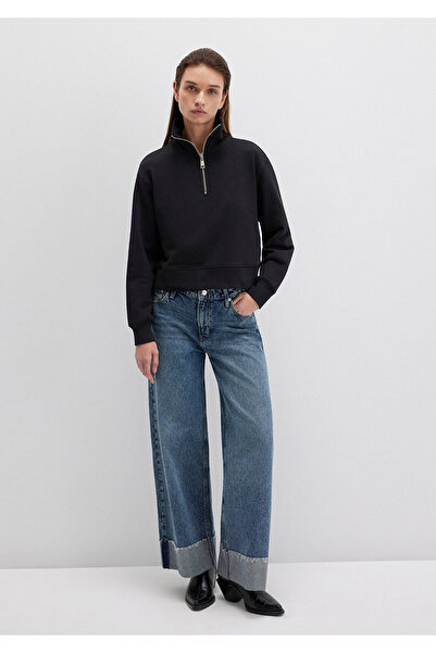 Mavi Yarı Fermuarlı Siyah Sweatshirt 1S10391-900