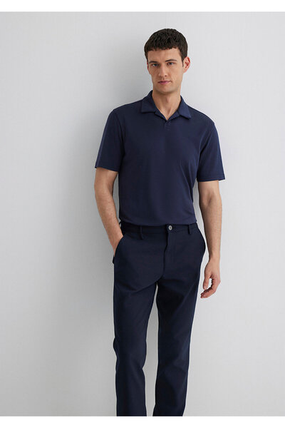 Mavi Soft-Premium Navy Blue (TENCEL™ ™ ) Modal Blended Polo Shirt Regular Fit...