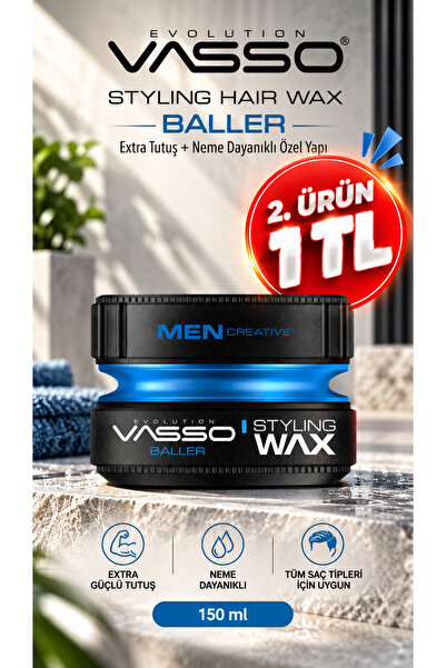 Vasso Men 24 Saat Tutuş Sağlayan Tüm Saç Tipleri Için Parlak Görünüm Veren Ne...