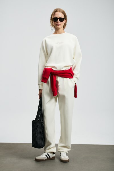 Lufian Alıce Women's Knitted Sweatshirt Off-White
