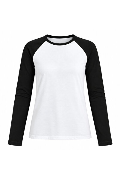 Laluvia Siyah Çift Renk Uzun Kollu T-shirt - 5209