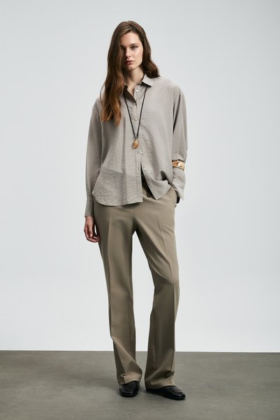 Lufian Mıla Women's Silk Shirt Mink
