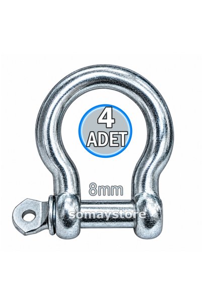 SomayStore Omega Zincir Kilidi Çelik Galvanizli 8mm 4 Adet