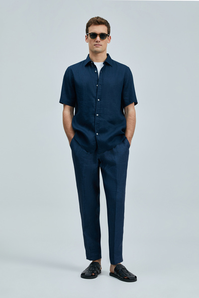 Lufian Bert Erkek Basic Gömlek Comfort Fit Lacivert
