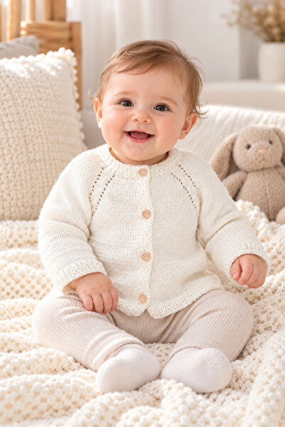 Tokuşka 1-2 Yaş Örgü Unisex Bebek Hırkası