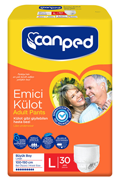 Canped Absorbent Underwear, Large Size, 30 Pack