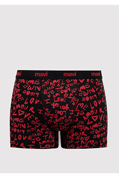 Mavi Baskılı Kırmızı Boxer 0910948-900