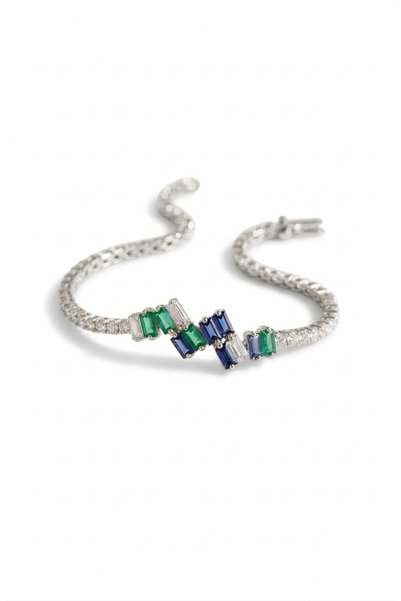 GenelTedarik Steel Color Zircon Stone Waterway Women's Bracelet