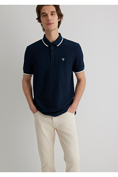 Mavi Stripe Detailed Navy Blue Polo T-Shirt Slim Fit / Narrow Cut 066039-30651