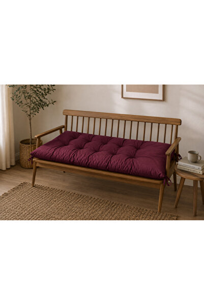 Yuvina Home 50x110 cm Kapitoneli Bank, Bahçe Sandalye Minderi Bağcıklı Pofidi...