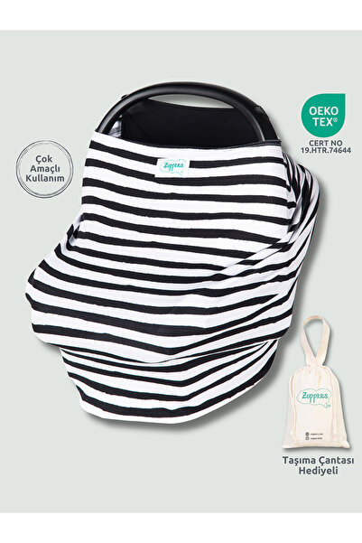 Zuppers Functional Stroller and Nursing Cover - Black & white - Pouch Bag Gift