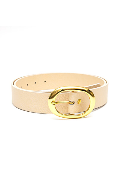 marisha Women's Gold Oval Buckle Belt Casual Skirt Pants Dress Belt