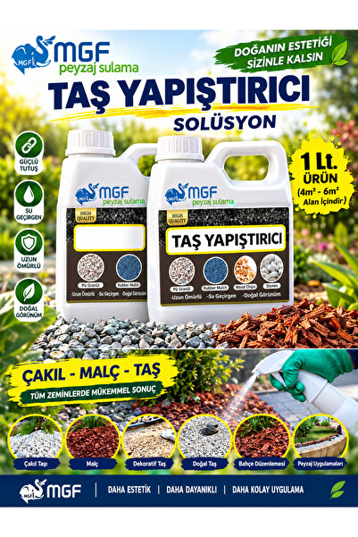 MGF PLAST Mgf 1 litre. Taş, Çakıl, Kabuk Bağlayıcı Sabitleyici Yapıştırıcı Ta...