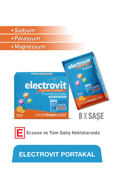 DAILYSHOT Electrovit Portakal Sodyum, Potasyum, Magnezyum İçeren Elektrolit T...