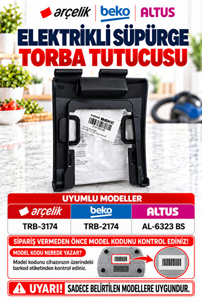 Arçelik Beko Orijinal S/2174 , TRB/3174 Toz Torba Tutucusu 9197065109