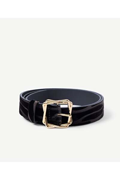 Yargıcı Zebra Printed Velvet Trouser Belt