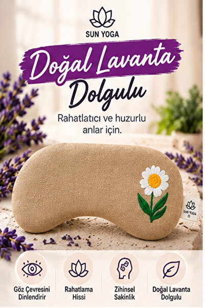 SUNYOGA Μαξιλάρι ματιών για γιόγκα με γέμιση λεβάντας, σε σχήμα φεγγαριού, με...
