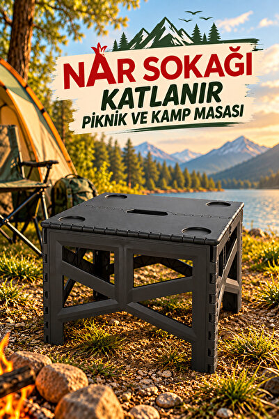 nar sokağı Plastik Portatif Katlanabilir Kolay Taşınır Kamp Masası Piknik Seh...