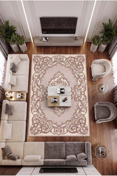 Al Kaffary Carpet سجادة ألكافاري فيكتوريا رنر، كريمي وبيج، 100 × 200 سم