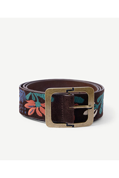 Yargıcı Suede Pattern Embroidered Waist Belt