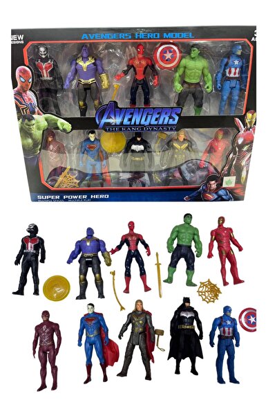 afreyz oyuncak Avengers Batman Hulk Örümcek Adam Thanos İronman Venom 9’Lu Ye...