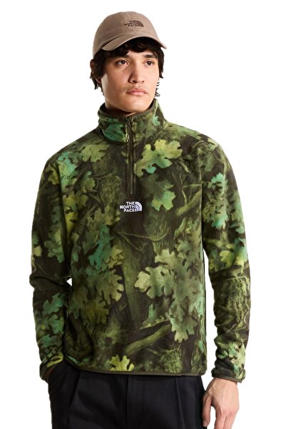 THE NORTH FACE M Novelty Logo Glacier 1/4 Zip - Print Men's Outdoor Quarter Z...