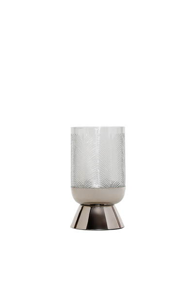 Yargıcı Metal Ayaklı Cam Silindir Fener(23x13 Cm)