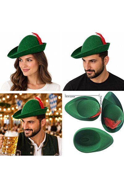 partidolu Alman Oktoberfest Bira Festivali Keçe Yeşil Bavyera Alpine Tirolya ...