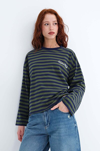 Addax Çizgili Uzun Kollu T-shirt B10644