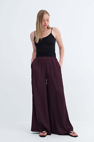 Addax Saten Wide Leg Pantolon PN17298