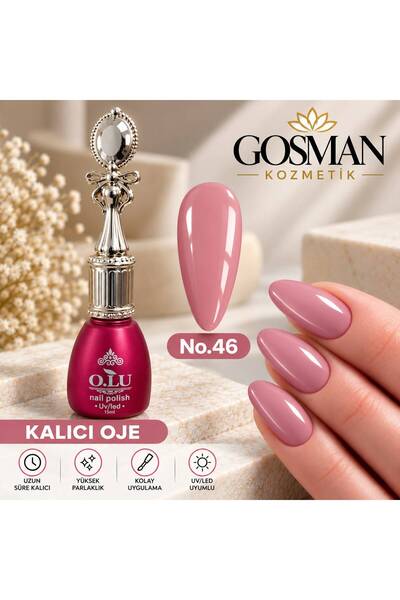 OLU NAİL Kalıcı Oje 15ml - Açık Pudra Pembe - UV/LED Jel Tırnak Cilası