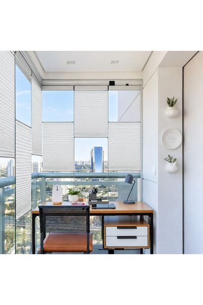 Kidmex Beyaz Plise Katlanır Cam Balkon Perdesi - Ofis Perdesi - Ev Perdesi - ...
