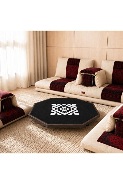 Segadty طاولة بلوت العروبة ،اسود ، خشب جوز غامق - متنقلة وسهلة الحمل للكشتات ...